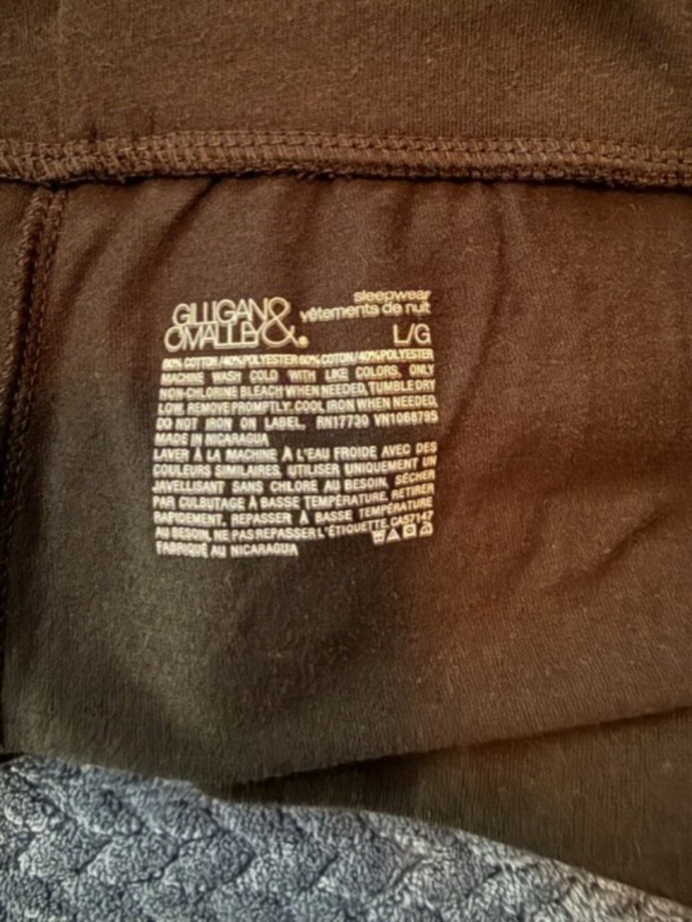 Gilligan & O'Malley Black Sleep Shorts Lounge Drawstring Pockets Size L/G - Picture 3 of 7